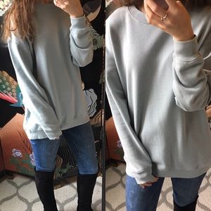 Aerie Light Pale Blue Distressed Sweatshirt
